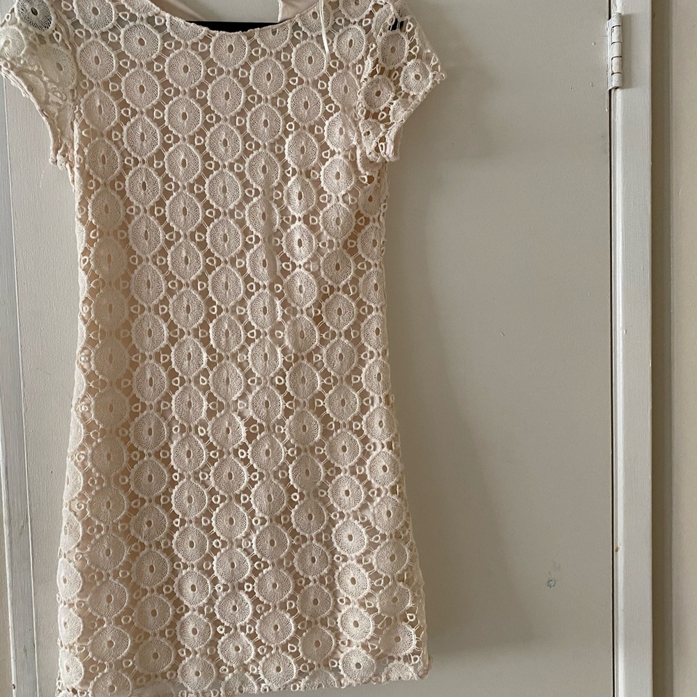 Yessica Crochet Cream Dress